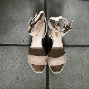 Louise et Cie Cream Heels with Ankle Straps